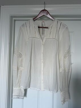free people long sleeve blouse size medium